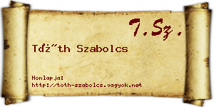 Tóth Szabolcs névjegykártya